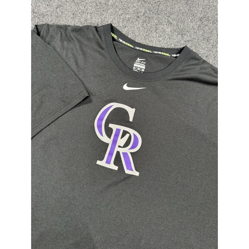 Nike Colorado Rockies Shirt Mens XXL Black Dri Fit MLB Baseball